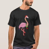 Niedlich und Fun Tropical Flamingo Weihnachten T-Shirt (Vorderseite)