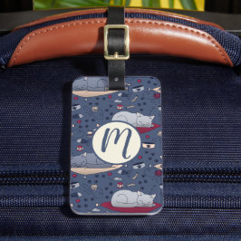 Niedlich und gemütlich Schlaflosigkeit Katze Träum Gepäckanhänger