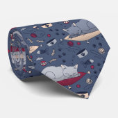 Niedlich und gemütlich Schlaflosigkeit Katze Träum Krawatte (Gerollt)