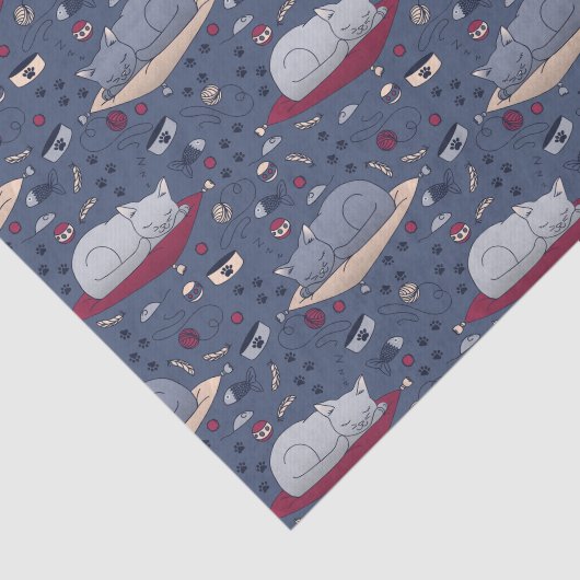 Niedlich und gemütlich Schlaflosigkeit Katze Träum Seidenpapier (Ausschnitt)