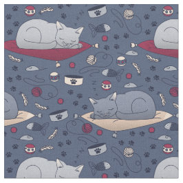 Niedlich und gemütlich Schlaflosigkeit Katze Träum Stoff