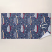 Niedlich und gemütlich Schlaflosigkeit Katze Träum Strandtuch (Vorderseite)