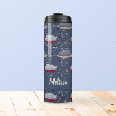 Niedlich und gemütlich Schlaflosigkeit Katze Träum Thermosbecher