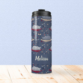 Niedlich und gemütlich Schlaflosigkeit Katze Träum Thermosbecher