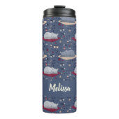 Niedlich und gemütlich Schlaflosigkeit Katze Träum Thermosbecher (Vorderseite)