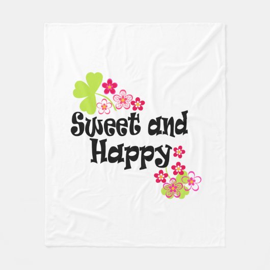Niedlich und glücklich fleecedecke (Vorderseite)
