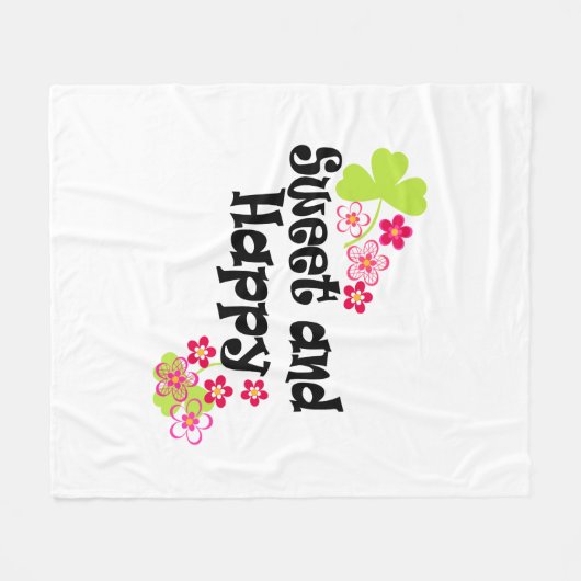 Niedlich und glücklich fleecedecke (Vorderseite (Horizontal))