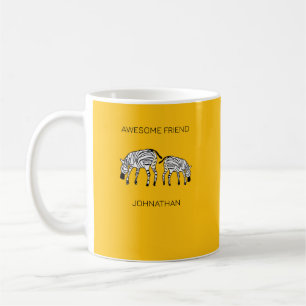 Niedlich und glücklich Kenyan Zebras Yellow Kaffeetasse