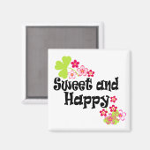 Niedlich und glücklich magnet (Vorderseite/Rückseite)