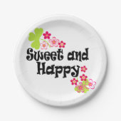 Niedlich und glücklich pappteller (Vorderseite)