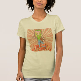 Niedlich und Groovy Hippie Girl Cartoon Slogan T-Shirt