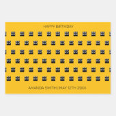 Niedlich und kühl Orange, Schwarz und Weiß zum Geb Geschenkpapier Set (Vorderseite)