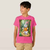 "Niedlich und kuschelig: Pink Rabbit Kids Fashion" T-Shirt (Vorne ganz)