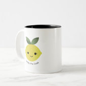 Niedlich und lustig einfach der Zest Kawaii Lemon Zweifarbige Tasse (Vorderseite Links)