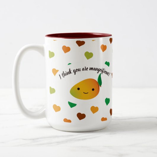 Niedlich und lustig ich denke, Sie sind Mangoifice Zweifarbige Tasse (Links)
