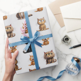 Niedlich und lustig Mad Angry Black, Orange Cat Gr Geschenkpapier