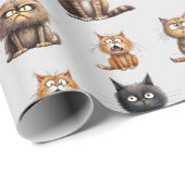 Niedlich und lustig Mad Angry Black, Orange Cat Gr Geschenkpapier (Rolleneckpunkt)