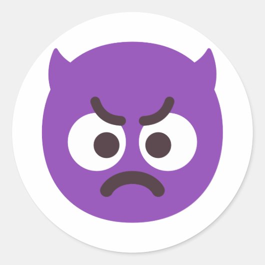 Niedlich und lustig mit Horns bearbeitbaren Farben Runder Aufkleber (Vorderseite)