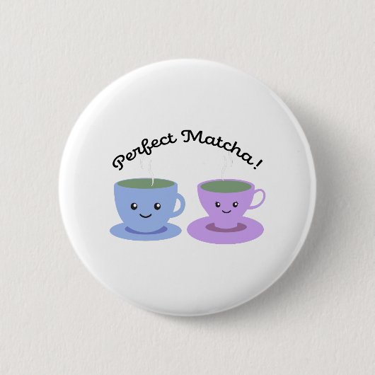 Niedlich und lustig Perfect Matcha Button (Vorderseite)