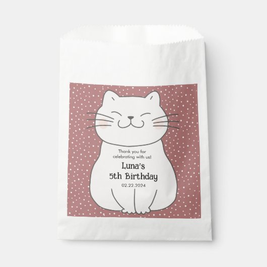 Niedlich und modern Kitten Geburtstag Geschenktütchen (Vorderseite)