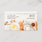 Niedlich- und modernes Weißgebäck Visitenkarte (Rückseite)