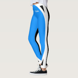 Niedlich und sexy Blau Weiß und Schwarz Leggings