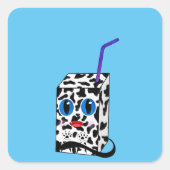 Niedlich und sonderbar: Illustration der Milchkatz Quadratischer Aufkleber (Vorderseite)