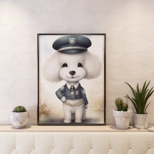 Niedlich und sonderbar: Poodle Policeman Poster