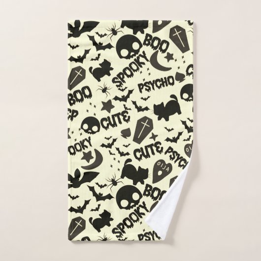 Niedlich und Spaß Lila Blau und Schwarz Halloween Badhandtuch Set (Handtuch)