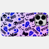 Niedlich und Spaß Lila, Blau und Schwarz Halloween Case-Mate iPhone Hülle (Rückseite (Horizontal))