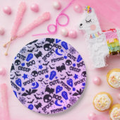 Niedlich und Spaß Lila, Blau und Schwarz Halloween Pappteller (Party)