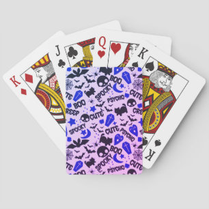 Niedlich und Spaß Lila, Blau und Schwarz Halloween Spielkarten