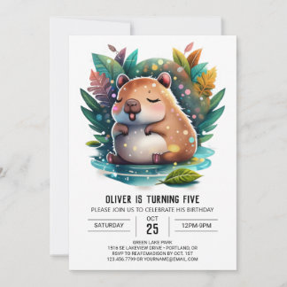 Niedlich und spielerisch Capybara Geburtstag Einladung