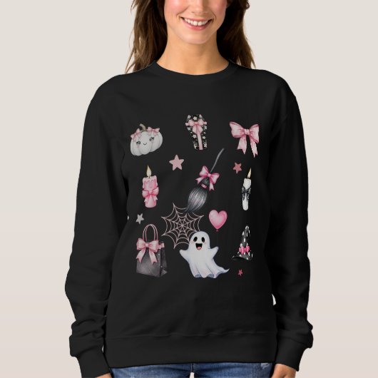 Niedlich und spöttisch glücklich Halloween Season  Sweatshirt (Vorderseite)