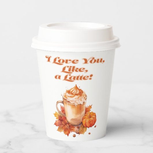 Niedlich und trendig "Ich Liebe dich, wie ein Latt Pappbecher (Vorderseite)