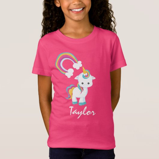 Niedlich und unicorn rosa T-Shirt (Vorderseite)