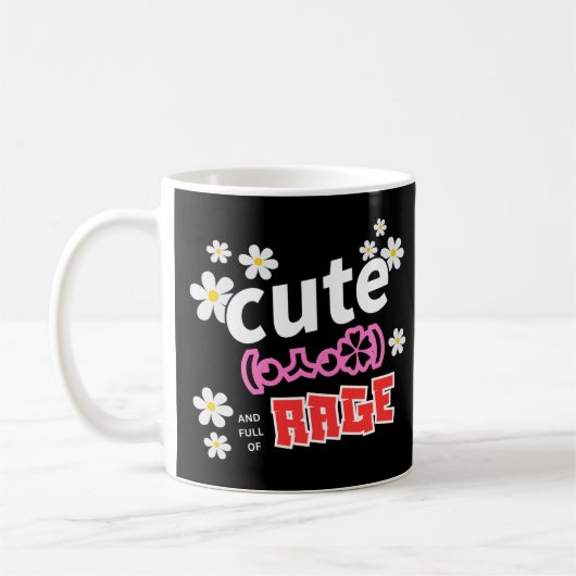 Niedlich und voller Wut Lustiger Blumiger Becher Kaffeetasse (Links)