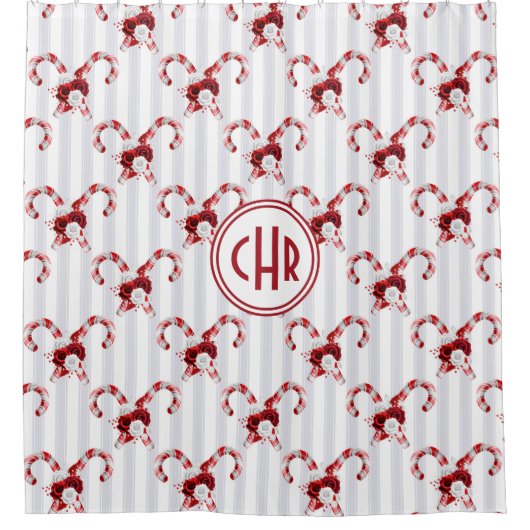 Niedlich und Whimsical Candy Cane Duschvorhang (Vorderseite)