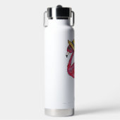 Niedlich und Whimsical Pink Flamingo auf Skaten Trinkflasche (Vorderseite)
