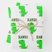 Niedlich und wütend T-Rex Dino RAWR Geschenkpapier Set (Beispiel)
