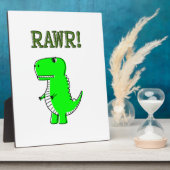 Niedlich und wütend T-Rex RAWR Fotoplatte (Seite)