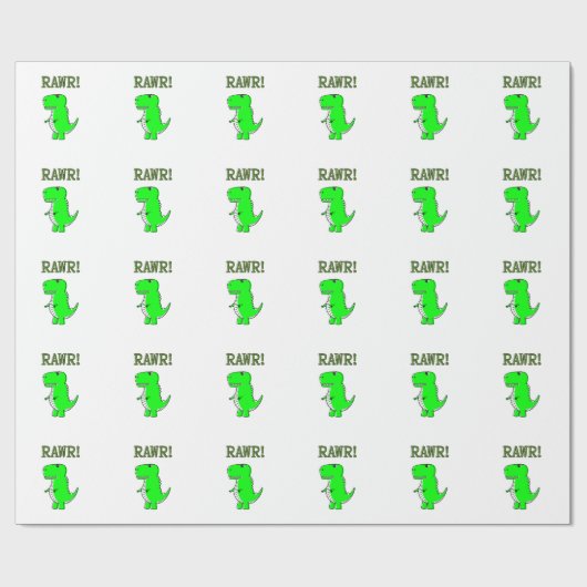 Niedlich und wütend T-Rex RAWR Geschenkpapier (Flach)