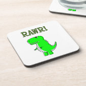 Niedlich und wütend T-Rex RAWR Getränkeuntersetzer (Linke Seite)