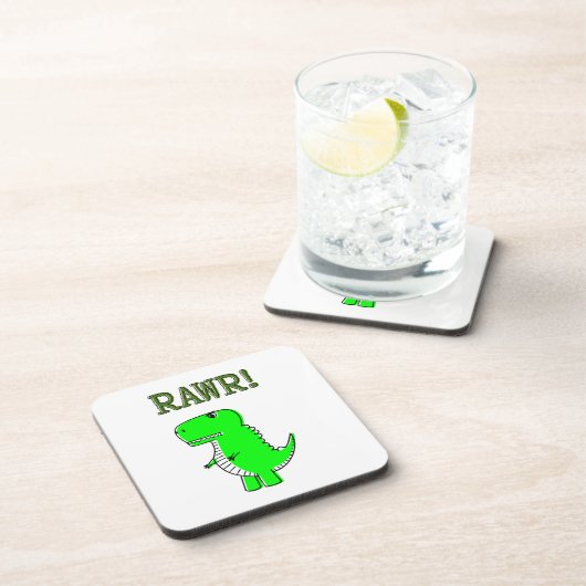 Niedlich und wütend T-Rex RAWR Getränkeuntersetzer (Rechte Seite)