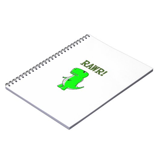Niedlich und wütend T-Rex RAWR Notizblock (Linke Seite)