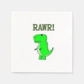 Niedlich und wütend T-Rex RAWR Serviette (Vorderseite)
