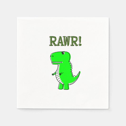 Niedlich und wütend T-Rex RAWR Serviette (Vorderseite)