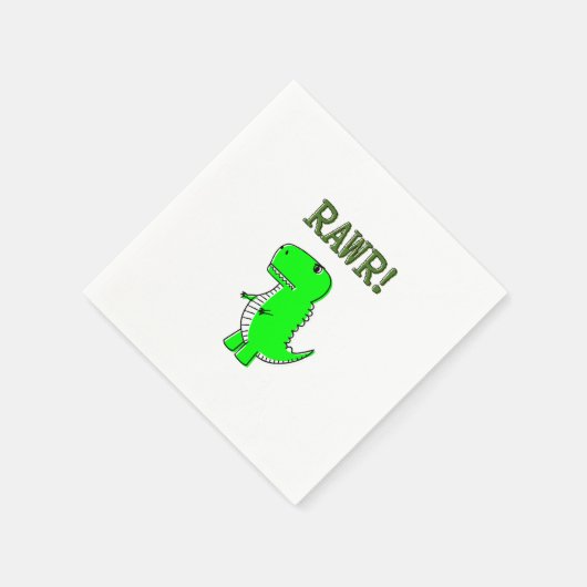 Niedlich und wütend T-Rex RAWR Serviette (Ecke)