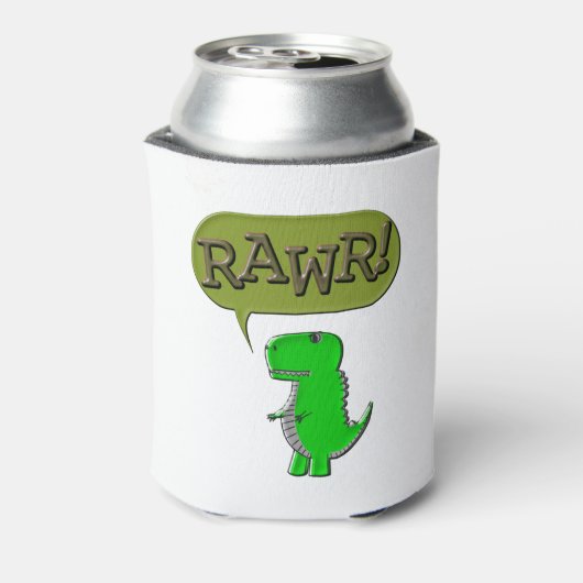 Niedlich und wütend Toy Dinosaurier Dosenkühler (Kanne Rückseite)