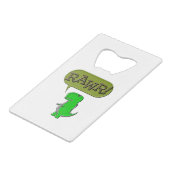 Niedlich und wütend Toy Dinosaurier Geldbeutel Flaschenöffner (Vorderseite Schrägansicht)